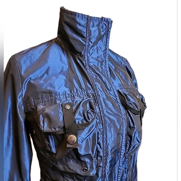 Wellensteyn 'Ayala' Metallic Blue Utility Jacket with High Collar - Picture 3 of 8